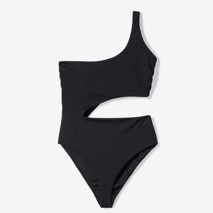 Noise cut out one pice shoulder swimwear